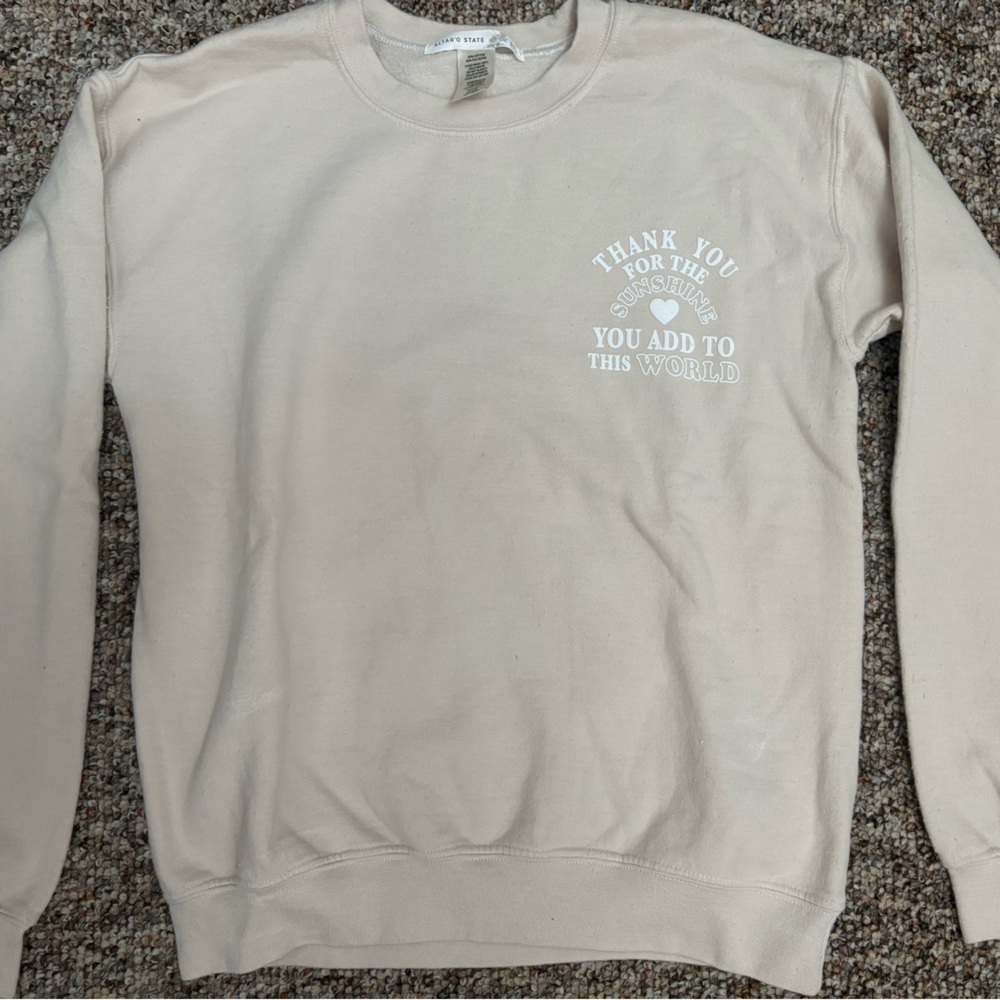 Altar'd State Tan and White long Sleeve Sweater XS